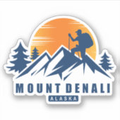 Retro Mount Denali Hike T-shirt Sticker (Voorkant)