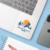 Retro Mount Denali Hike T-shirt Sticker (Laptop met iPhone)