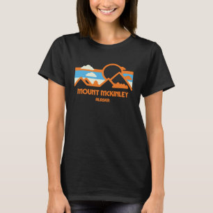 Retro Mount McKinley Alaska Bergketen Zonsondergan T-shirt
