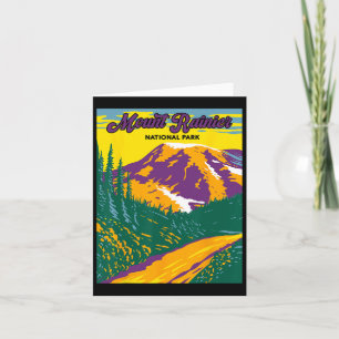 Retro Mount Rainier Nationaal Park Wandelen Kamper Kaart