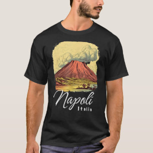 Retro Mount Vesuvius Napoli Italia Napels Italië N T-shirt