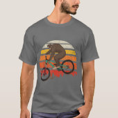 Retro Mountain Biking MTB Funny Bigfoot Riding T-shirt (Voorkant)