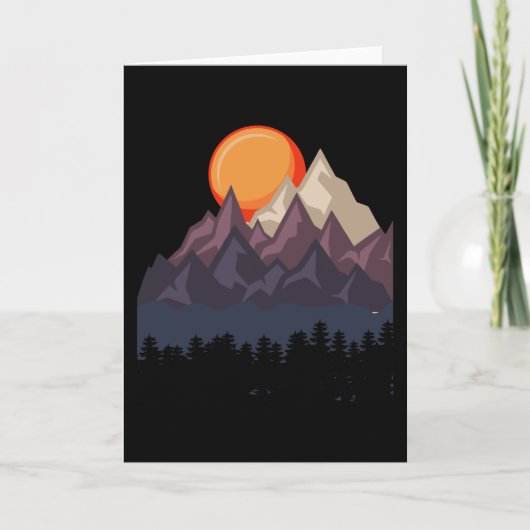 RETRO MOUNTAIN FOREST Funny Hiking Hikers Wanderer Kaart (Voorkant)