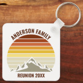 Retro Mountain Sunset gepersonaliseerd Sleutelhanger (Achterkant)