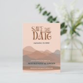 Retro Mountain Weekend Save the Date Briefkaart (Staand voorkant)