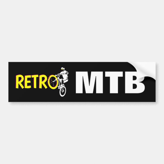 Retro Mountainbike Bumpersticker (Voorkant)