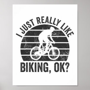 Retro Mountainbike Ik vind fietsen gewoon echt leu Poster