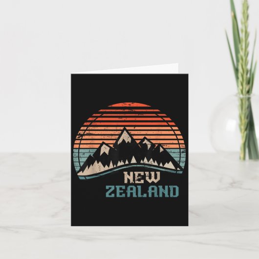 Retro Mountains New Zealand Kaart (Voorkant)