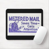 Retro Mousepad Metered Mail Save Time Stempel Old Muismat (Met muis)