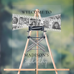 Retro Movie Night Film Strip Aangepaste Foto's Wel Acryl Bord