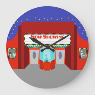 Retro Movie Theater Acryl Ronde Wandklok Grote Klok