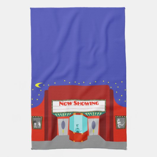Retro Movie Theater Kitchen Towel Theedoek (Verticaal)