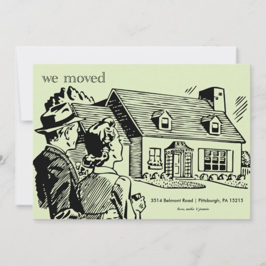 Retro Moving Announcement Aankondiging (Voorkant)