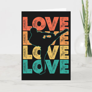 Retro Muay Thai Liefdeswoord Thema Grafisch ontwer Kaart
