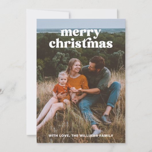 Retro Multi Foto Kerst Kaart (Voorkant)