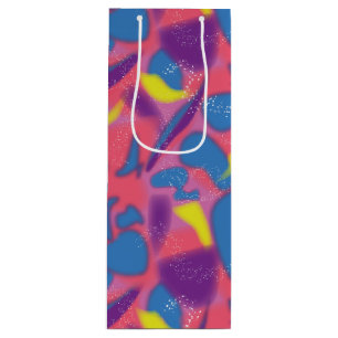 Retro Multicolor 90s Wijn Cadeautas