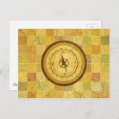 Retro multicolored Compass Design Briefkaart (Voorkant / Achterkant)