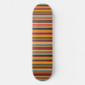 Retro Multicolour Stripe Modern Skateboard Deck (Recto)