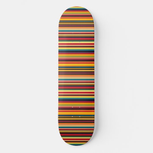 Retro Multicolour Stripe Modern Skateboard Deck (Recto)