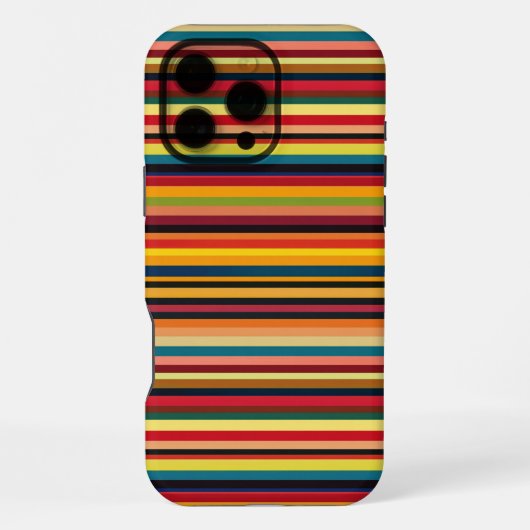 Retro Multicoloured Striped Print iPhone Case Hoesje (Achterkant)