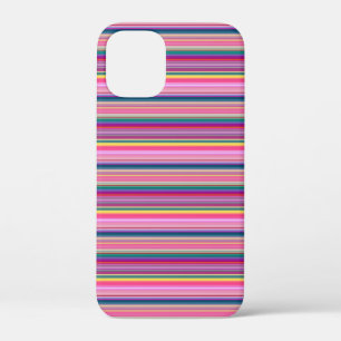 Retro multikleur strepen iPhone 12 mini hoesje