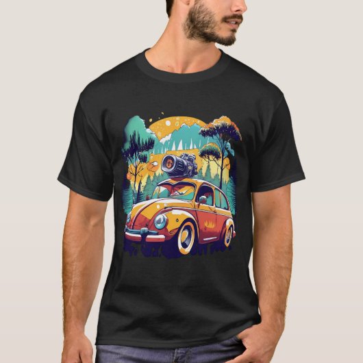 Retro Muscle Car T-shirt –  racedesign (Voorkant)