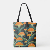 Retro Mushroom All-Over Print Canvas tas (Achterkant)