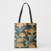 Retro Mushroom All-Over Print Tote Bag (Devant)