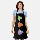 Retro Mushroom Colorful Pattern Black Schort (Gedragen)