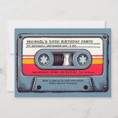 Retro Music 80s Cassette Mixtape Mannen 50ste verj Kaart (Voorkant)