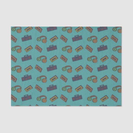 Retro Music-audiopictogrammen Tissuepapier (Voorkant)