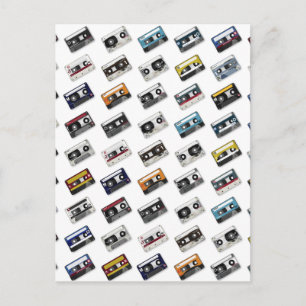 Retro Music-Cassettebandjes Briefkaart