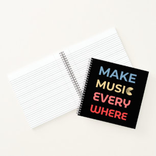 Retro Music Lover Gift – Maak overal muziek Notitieboek