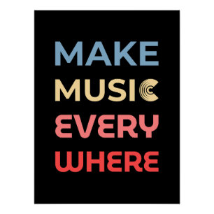 Retro Music Lover Gift – Maak overal muziek Perfect Poster