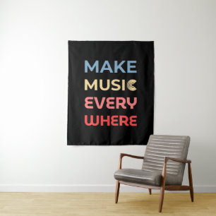 Retro Music Lover Gift – Maak overal muziek Wandkleed