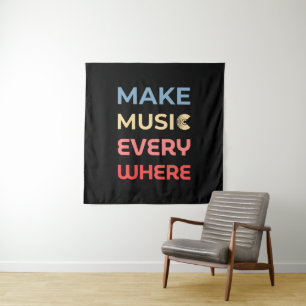 Retro Music Lover Gift – Maak overal muziek Wandkleed