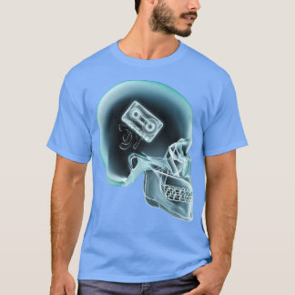 Retro Music Lover Scull X-Ray Audio Cassette Tape T-shirt