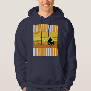 Retro Music Piano Sunset Hoodie