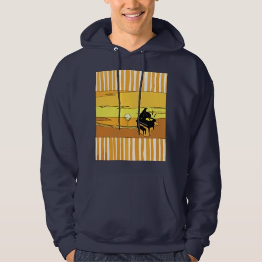 Retro Music Piano Sunset Hoodie (Voorkant)