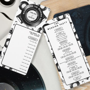 Retro Music Vinyl Mariage Ceremony Programme