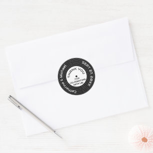 Retro Music Vinyl Record Wedding Ronde Sticker