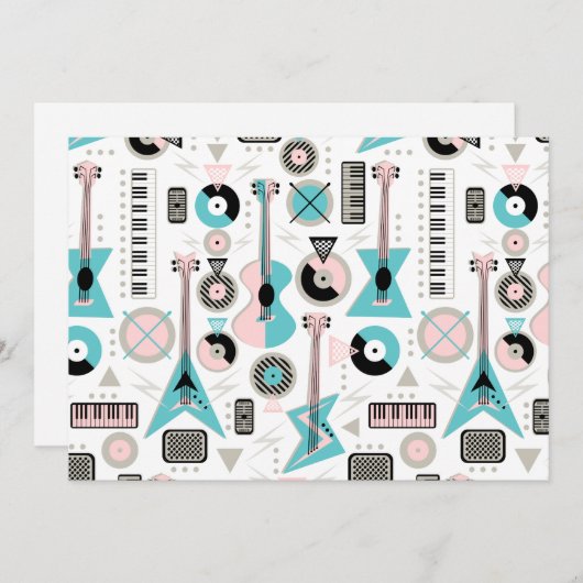 Retro Musical Mayhem Kaart (Voorkant / Achterkant)