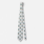 Retro Mustache en Top Hat Stripe Pattern Stropdas (Voorkant)