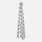 Retro Mustache en Top Hat Stripe Pattern Stropdas (Achterkant)