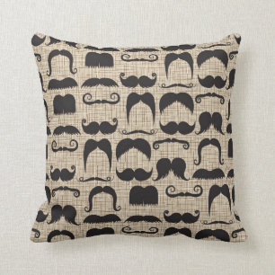 Retro Mustache Mustache Stache Pattern Kussen