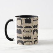 Retro Mustache Mustache Stache Pattern Mok (Links)
