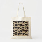 Retro Mustache Mustache Stache Pattern Tote Bag (Voorkant)