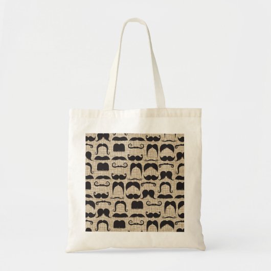 Retro Mustache Mustache Stache Pattern Tote Bag (Voorkant)