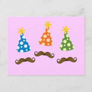 Retro Mustache Party Briefkaart