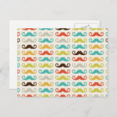 Retro Mustache Pattern Briefkaart (Voorkant / Achterkant)